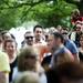 Lauren Sheffield, 5, sits on her father Ray's shoulders while waiting in line for the German Picnic on Saturday, June 29. The family attends the picnic three times every year. Daniel Brenner I AnnArbor.com